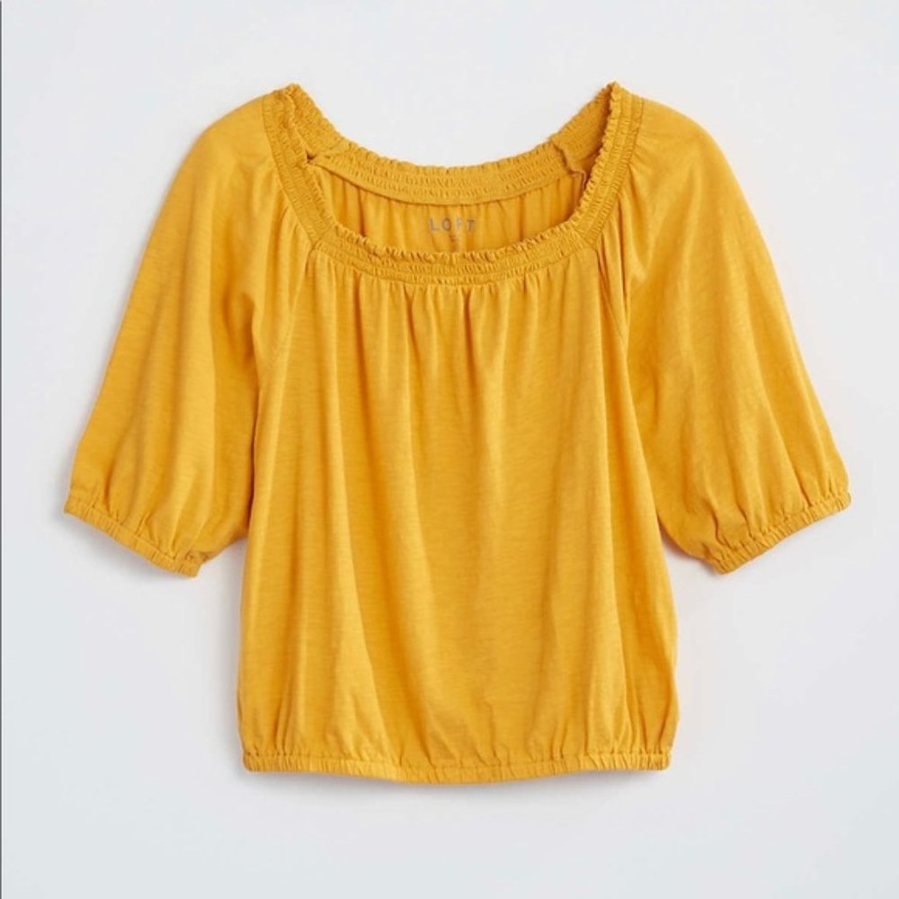 LOFT Petite Bubble Hem Tee